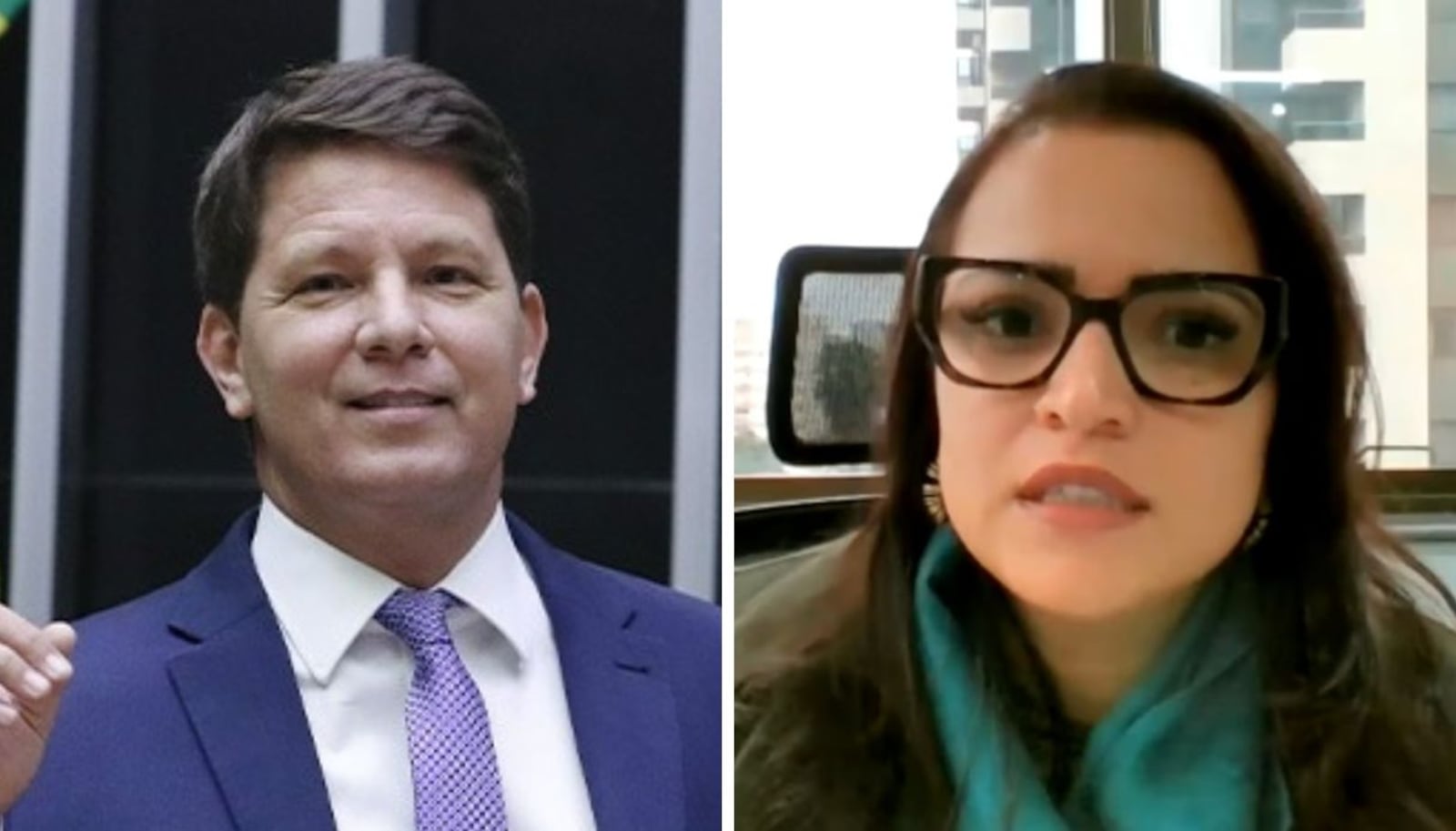 Mario Frias e Karina Gama foram alvo de operação da PF nesta quinta Montagem: Câmara dos Deputados/Reprodução – Arquivo; Reprodução/YouTube @institutoconhecerbrasil – Arquivo