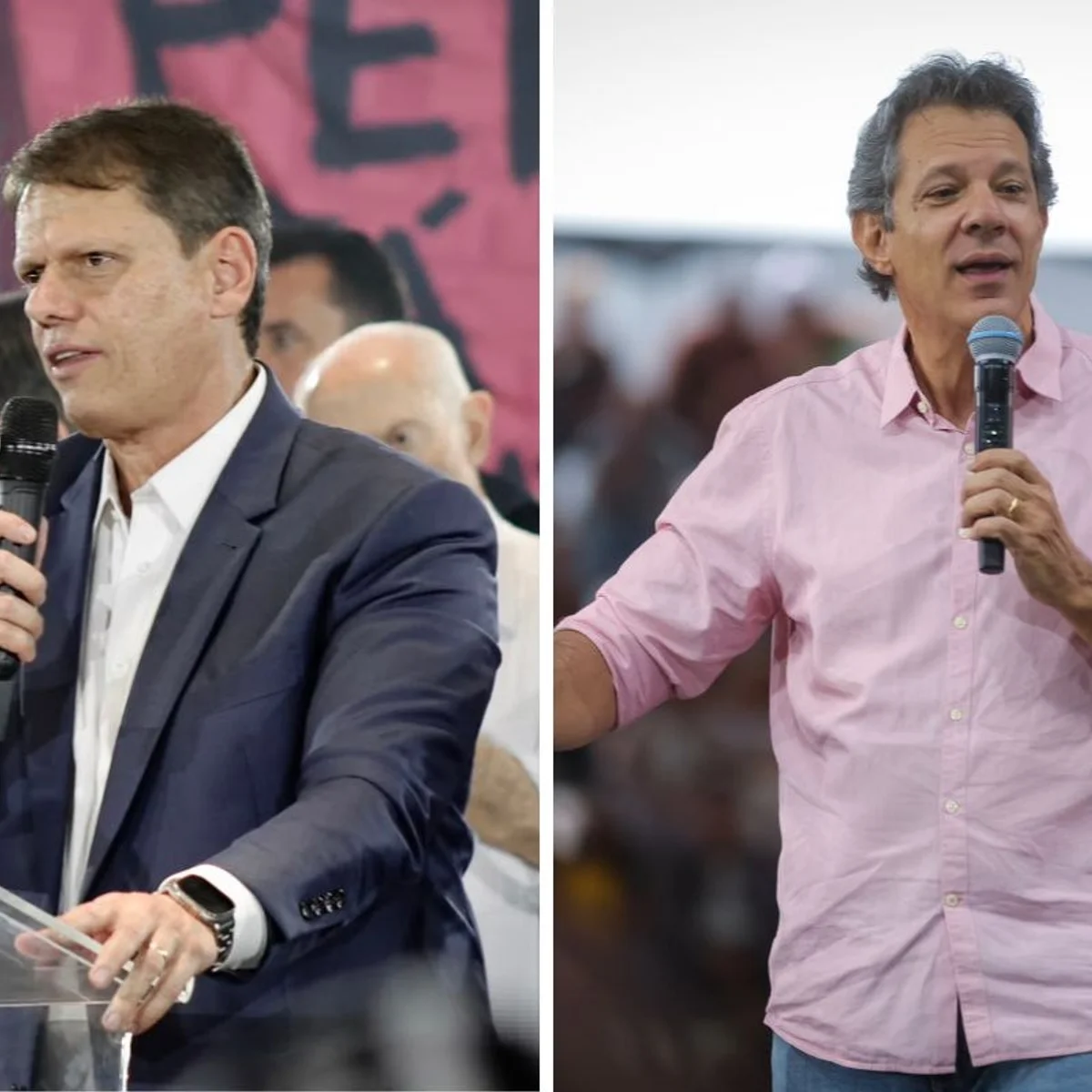Real Time/Big Data em SP: Tarcísio tem 53% no 1º turno, e Haddad soma 36%