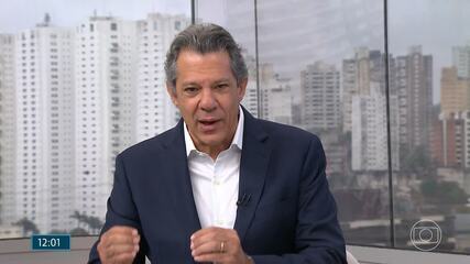Fernando Haddad (PT) fala sobre roubo de celulares em entrevista à TV Globo