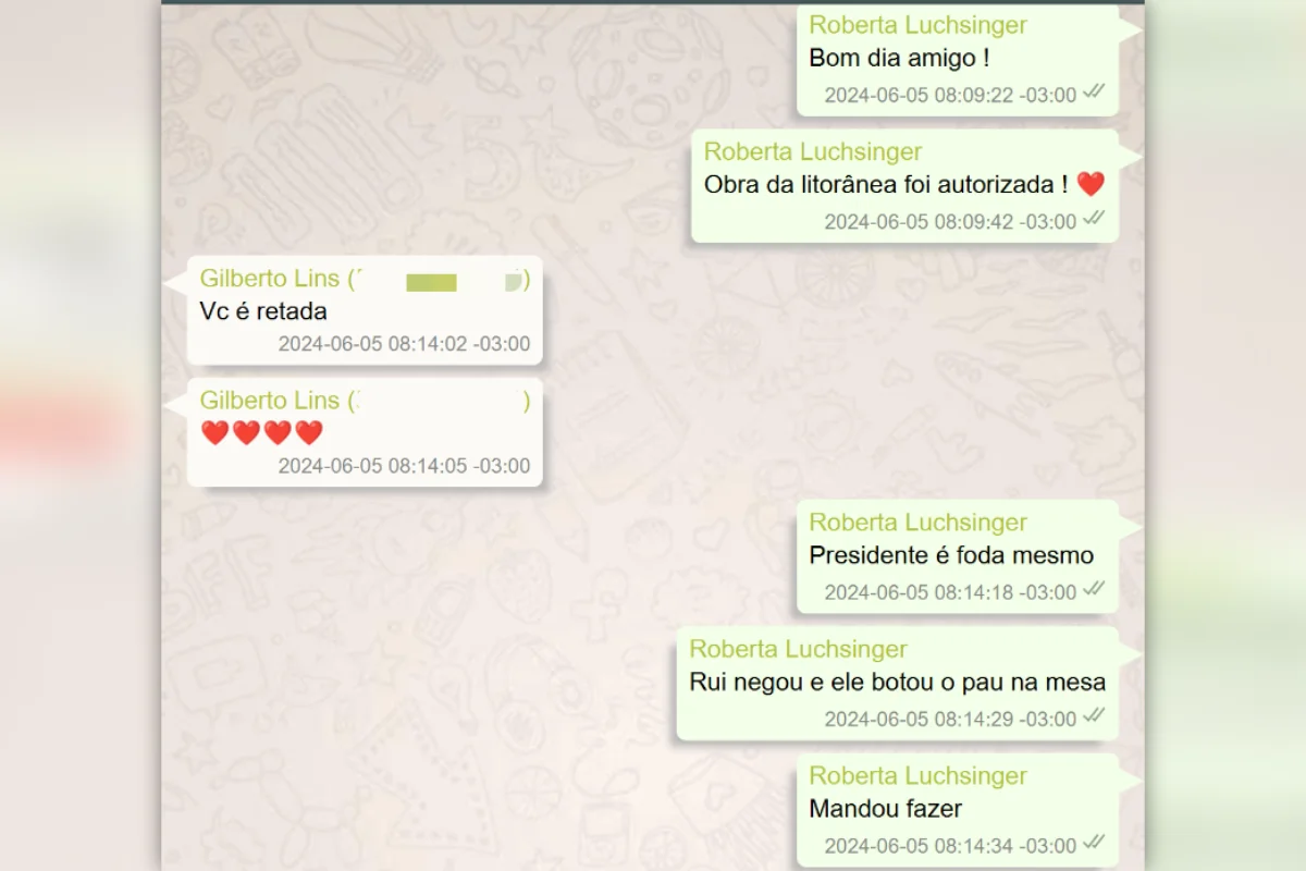 Mensagem de Roberta Luchsinger