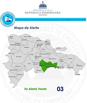 El Centro de Operaciones de Emergencias mantiene la alerta verde por riesgo de inundaciones en San Cristóbal, Santo Domingo y el Distrito Nacional. (Cortesía: Centro de Operaciones de Emergencias)
