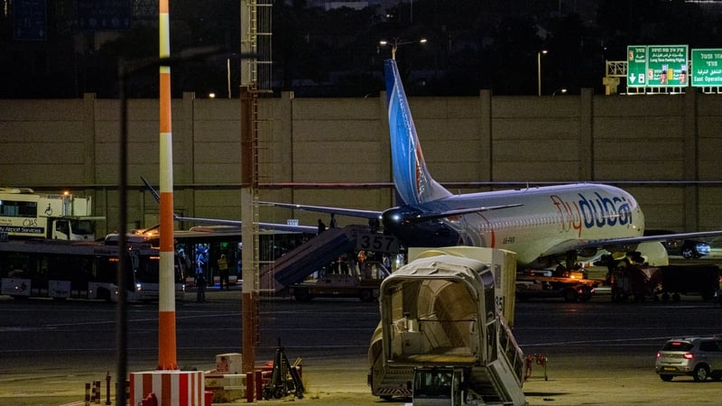 A plane is seen on the Airport tarmac
