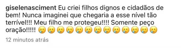 Gisele Nascimento defende filho que matou o tio a tiros: “Me protegeu” - destaque galeria