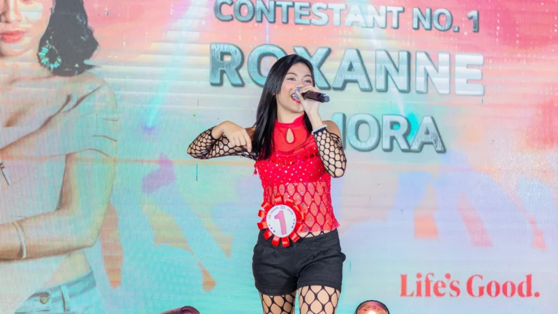 A contestant performs on stage during the LG xboom IDOL 2026 Davao leg