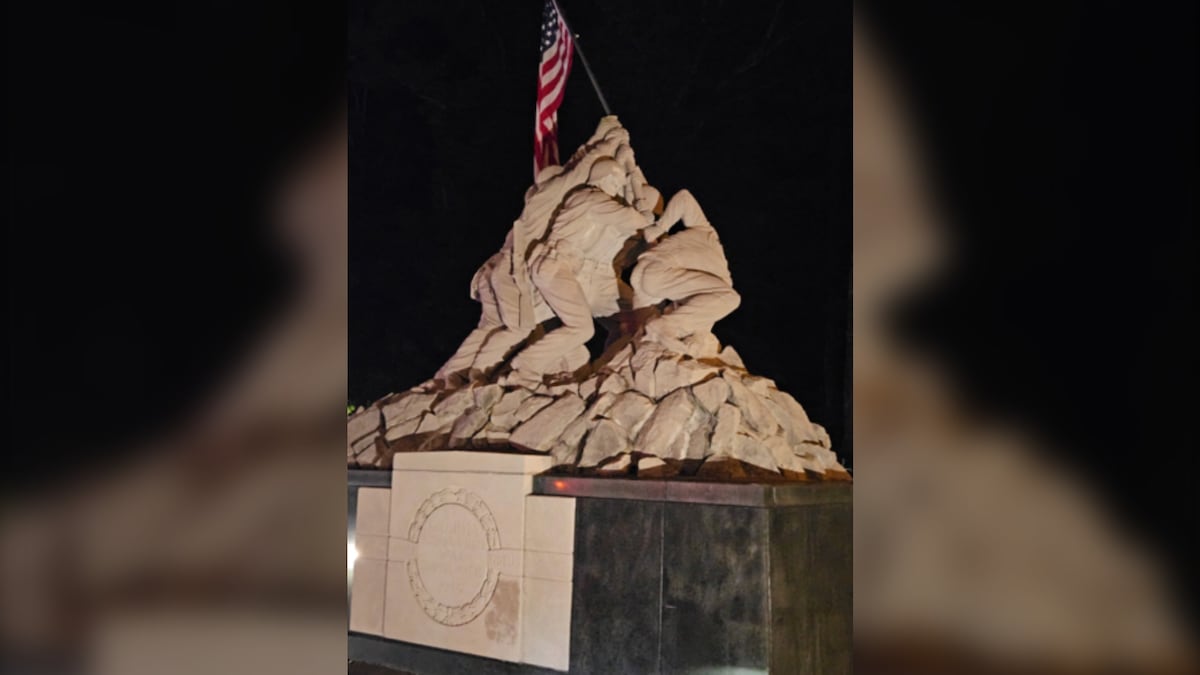 Man arrested after beheading Iwo Jima statue in Virginia with sledgehammer