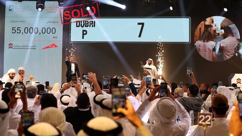Dubai number plate 7 sold for 55 million dirhams. All photos: Pawan Singh / The National