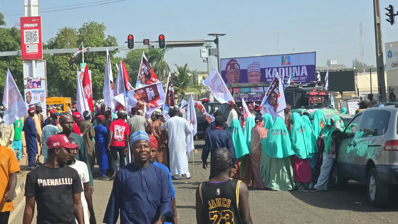 PHOTOS: Tinubu’s 2027 campaign kicks off as APC supporters flood Kaduna stadium