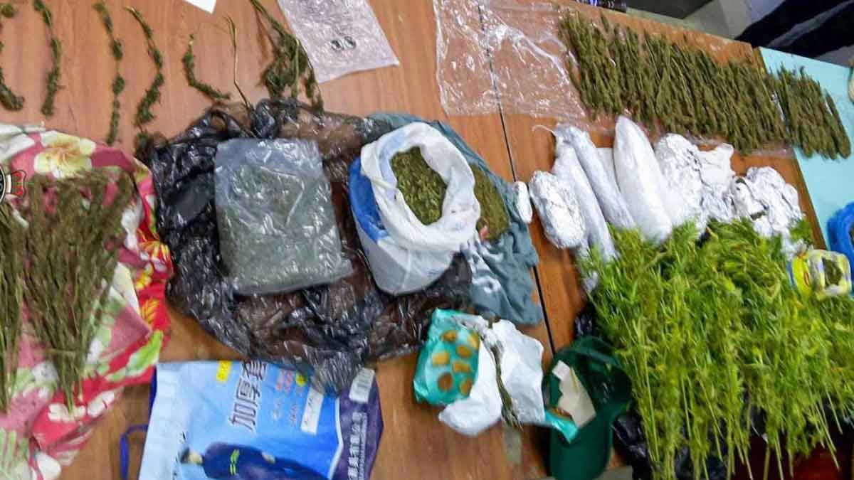 Four men arrested with suspected marijuana at Narain Jetty