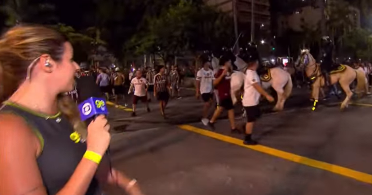 Transmissão da getv flagra confusão e assalto antes de Fluminense x Palmeiras, pela Libertadores