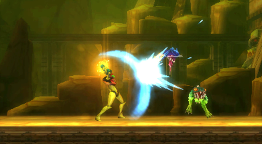 Metroid Samus Returns trazia gráficos em 3D, mas com gameplay em 2D no Nintendo 3DS — Foto: Divulgação/Nintendo
